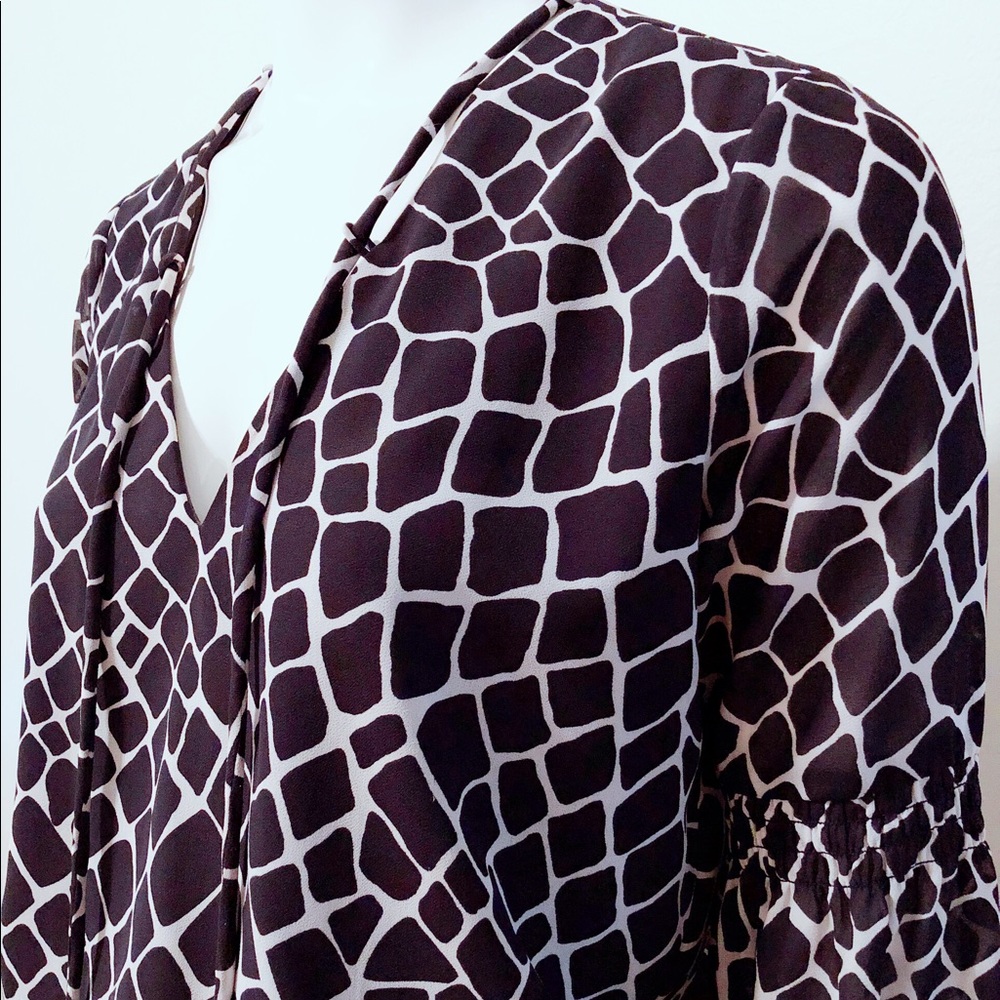 Giraffe print drawstring dress
